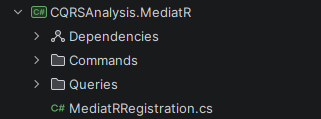 MediatR project structure shown in Rider