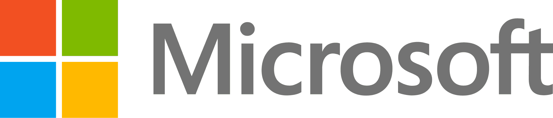 „Microsoft-Logo mit quadratischen Farbblöcken in orange, grün, blau und gelb links neben dem grauen Schriftzug.“
